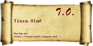 Tisza Olaf névjegykártya